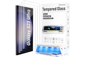 NI-SHEN Lot de 3, Protections d'écran en verre trempé pour Samsung Galaxy S23 Ultra déverrouillage par empreinte digitale,Protection contre les rayures et les chocs, Full HD Clear & Smooth Touch