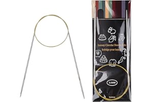 AEELIKE Aelike Metal Knitting Needles - Circular, 3mm, 60cm, Magic Loop, Fixed Round Needles US 2.5