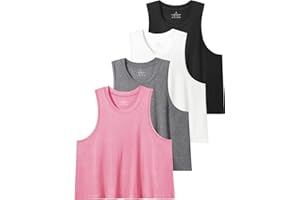Star Vibe 4 Stücke Tank Top Crop Damen Gym Shirt Sport Crop Top Damen Fitness Tanktops & Träger-Tops Für Damen