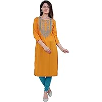 M&D Women's Cotton Straight Kurta