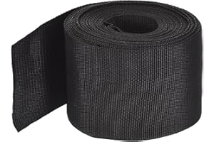 sourcing map Lightweight Polypropylene Webbing Strap 75mm(3") 10 Yard Backpack Strapping Band Black for Outdoor Luggage Cargo Straps