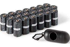 Amazon Basics hundbajs-/avfallspåsar med dispenser och koppelklämma, oparfymerade, 300 påsar (20-pack med 15 påsar)