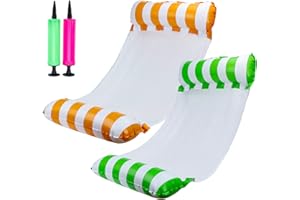 CYFIE Lot de 2 hamac pour Piscine Matelas gonflables pour Piscine 4 en 1 Accessoires de Piscine gonflables pour Le Jouet d’Adulte