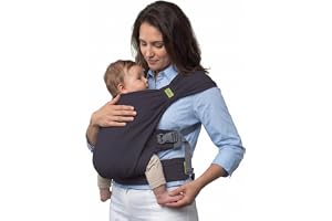 Boba Pre-inslagen babylinda med spänne, lätt justerbar mjuk infant babybärare hybrid för pojkar eller flickor, baby slinga för nyfödd upp till 35 lb (kol)