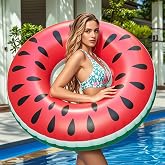 Swimming Rings for Adults Inflatable Ring Rubber Ring Swimming Pool Float Watermelon Swimming Tube Water Fun Pool Toys for Su