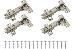 LIKERAINY 95 Grado Cerniera 35mm Battuta Esterna senza Ammortizzatore con Montaggio Scivolare per Ante Mobili da Cucina Gabinetto Cerniere per Armadio Porta 4 Pezzi