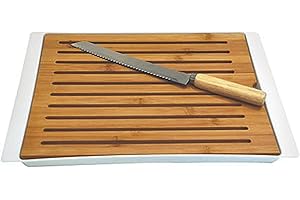 TOTALLY ADDICT KA1630 Planche à Pain avec Couteau Bois Blanc/Noir 38 x 27 x 1,90 cm - coloris aléatoire