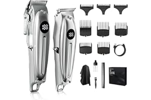 ‎SUPRENT SUPRENT Haarschneidemaschine Profi Herren, T-Klingen Barttrimmer Rasierer Elektrisch für Schnurloses Nahschneiden, USB-C Wiederaufladbarer Kabelloser Professioneller Friseur Haarschneider Set