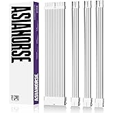 AsiaHorse Cable de extensión PSU, Kit de Cables con Funda para GPU/CPU,18AWG Extensiones de Cable de alimentación con peines