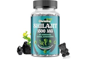 ‎CHEROLINE Shilajit Seemoos und Ashwagandha Gummis 1500mg pro Portion, 60% Fulvinsäure & 85+ Spurenelementen, Praktischer als Harz, Vegan (60 Stück (1er Pack))