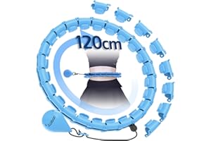 JLoibao Smart Hula Hoop Fitness Dimagrante, 24 Collegamenti(74-120 cm) con Sfera di Peso, Regolabile, Adatto per Principianti e Adulti