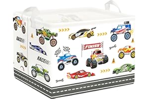 Clastyle Ceste Biancheria Bambini Auto Cestino Giocattoli Vestiti Impermeabile per Ragazzo Cestino Portaoggetti per Bagno Cameretta Bucato,Camion Mostruoso,40 * 30 * 30 cm