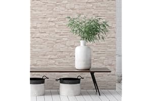 GAULAN 500127675 - Carta da Parati Lavabile in Vinile Imitazione Pietra Ardesia Beige Strutturata in Rilievo per pareti Soggiorno Cucina Bagno Sala da Pranzo - Campione DIN A4