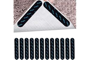 ALLWYOU 12Pcs Rug Gripper Anti-Slip Rug Carpet Grippers for Rugs on Top of Carpet Washable Reusable Rug Pads Rug Gripper for Carpeted Floor Wooden Floor Multi-Purpose Carpet Stickers for Rugs