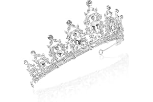 SELUXU Strass Cristal Mariage diadème Couronne Peigne Princesse Pageant Couronne Couronne d'argent pour Concours de Mariée Proms de Mariage Princesse Parties Anniversaire Crown