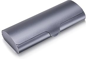 Hifot Brillenetui hardcase Aluminium, Metall Lesebrillenetui hartschalen schwarz für Damen und Herren