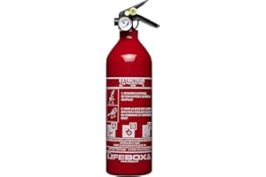 LIFEBOX, Extincteur à Poudre ABC, 1 kg, Certifié CE 0029 & NF en 3, Jet 4 mètres, Utilisation Multiple, Anaf Fire Protection, EXT01/PS1-X