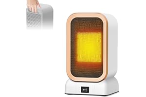 JOURNEYSIDE Calefactor Bajo Consumo, 1000W Calefactor Eléctrico Calefactor de Bajo Consum, PTC Pequeño Calentador para Casa 2 Velocidades, Protección Contra Sobrecalentamiento, para Oficina/Dormitorio