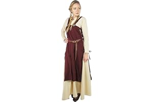 Leonardo Carbone® Hildegard Women's Overdress Side Straps Carnival Halloween Cosplay LARP Medieval Dress Costume Gown 100% Cotton