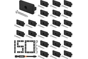 Vipuikos 150 Stück WPC Clips 6 mm Versteckte Befestigung mit T-Clip mit Bit Schraubendreher, 6 mm Terrassenclips Kunststoff für WPC Dielen Clips, Schwarz WPC Befestigungsclips mit 150 Schrauben