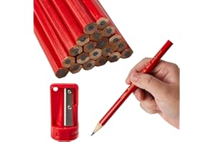 YONGYONGBUY 20 lápices de carpintería, lápices planos rojos de carpintero, lápices de construcción pesados, herramientas de marcado de carpintería, lápices de construcción para dibujar marcadores, carpintería con