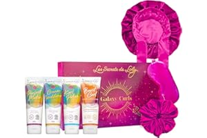 Les Secrets De Loly - Coffret de Noël Ondulés - Routine Complète 4 Produits + 3 Accessoires Satin - Hydratation & Définition - Cheveux Ondulés - Formule Naturelle 97% - Galaxy Curls Edition