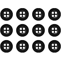 Lot De 50 Boutons En Bois Noir - 9 Mm Ronds 4 Trous - Couture, Bricolage, DIY - Accessoire Déco