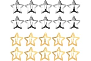 AMOTORFLY 20 Stück Stern Haarspangen, Mini Haarklammer Silber & Gold, Star Hair Clip, Haarschmuck Pentagramm, Metall Snap Kopfschmuck, für Kinder, Mädchen und Madame