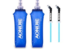 ‎TRIWONDER TRIWONDER TPU Faltbarer Trinkflaschen, Soft Flask, Wasserflasche BPA-Frei Sportflasche für Trinkrucksack Fahrrad Sport