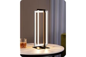 EDISHINE Lampe de Table LED en Métal avec 3 Températures de Couleur, Lampe de Chevet Dimmable en Continu, 750 Lumens Lumière Uniforme à Haute Luminosité pour Chambre, Salon, Bureau, Noir et Argenté