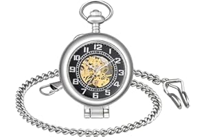 SUPBRO Orologio da tasca con catena da 80 cm Meccanico orologio da taschino a carica manuale