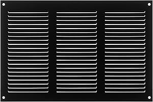 Steinberg14 Anthracite 300x200mm Metal Air Vent Cover with Insect Mesh - 12x8 inch Ventilation Grille - Air Vent Register for Walls and Ceilings - Ventilation Cover for Outdoor and Indoor