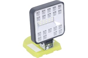 Yctze LED Arbetslampa 1800lm Hållbar Zinklegeringskonstruktion | Hög lumeneffekt, bärbar design, kompatibel med Ryobi-batterier