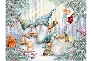 LAISLLA Diamond Painting kit Completo, 5D Completi di Pittura Diamante, Pittura Diamante Gnomi di Natale per Decorazioni Casa, Adulti, Bambini 30 x 40 cm