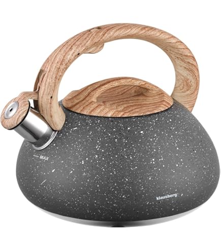 Bollitore In Acciaio Inox KLAUSBERG KB-7193 - Capacit&agrave; 3 Litri - Con Fischietto - Per Tutti I Piani Cottura