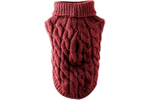 Ponacat Dog Sweater, Rollkragenpullover Aus Weicher Strickwolle, Winterstrickhäkelpullover Für Kleine, Mittelgroße Hunde
