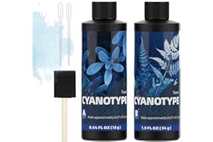 Tenee Cyanotype Kit, Solar Sun Print Kit for Photographic Process Projects on Fabric and Paper, Cyanotype Sensitizer Set for Sun Printing, Ideal Blue Prints Sensitizer for Beginners & Artists