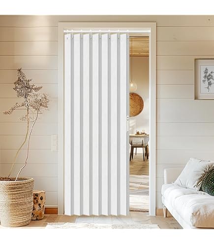 Rideau Porte Accordéon Magnétique – Isolant Thermique Et Phonique, Lin épais – Séparation De Pièce, Largeur 180 Cm