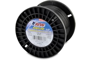 American Fishing Wire Surflon Nylon Coated 1x7 Stainless Steel Leader Wire - Fishing Leader Line for Saltwater, 10lb Test - 250lb Test in Bright, Black, Camo in 30ft, 100ft, 300ft and 1,000ft Lengths