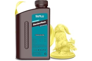 SUNLU 3D Drucker Resin 1KG, 405nm UV Härtendes Standard Photopolymer Schnellharz für 4K/8K LCD/DLP/SLA 3D Druck, Hohe Präzision, Geringe Schrumpfung, Zitronengelb 1000g