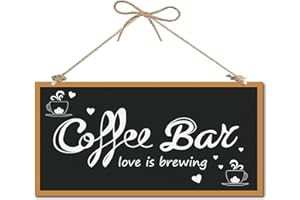 CREATCABIN Café Bar Panneau Décoratif en Bois Décor à la Maison Panneau en Bois Plaque Suspendu Art Mural Panneau de Porte Aimer Est Brasser Coeur pour Café Maison Cuisine Patio 12 x 6 Pouce