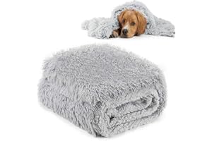 CHMMY Moelleuses Peluche Couvertures pour Chiens Chat Tapis Double Face Lavable Doux et Chauds Comfortable Housse Animaux de Compagnie Chien Canapé-lit (Gris XL:100 * 127 cm)