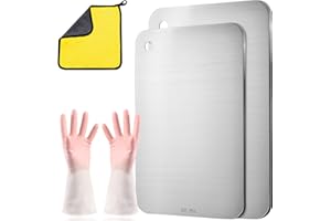 WOZLOIFY Tagliere Da Cucina Acciaio Inox 316 In Alimentare Titanium Cutting Board Doppia Faccia, Senza BPA, Ideale Per Carne, Pane, Verdura E Frutta (29 x 20 cm)