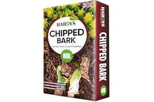 Hardys 60L Pine Spruce Bark Chippings for Garden - Organic Decorative Landscape Bark Chips - Mulches Down, Insulates Roots, Controls Weeds - Create Paths, Dress Beds & Border