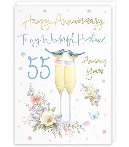 Handgefertigte Hochzeitskarte Zum 55. Smaragd-Jahrestag – 16x16 Cm, Mit Strass & Edelsteinen