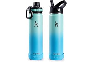 Krymso, 650ml Stainless Steel Water Bottle, Insulated Thermos Flask for Hot & Cold, Leakproof, BPA-Free, Gym, School (Aqua Sky)