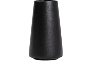 HUBUISH Ceramic Vase - Flower Vase Minimalism Style for Modern Table Shelf Home Decor, Fit for Fireplace Bedroom Kitchen Living Room Centerpieces Office Desk (Solid Black, Small)