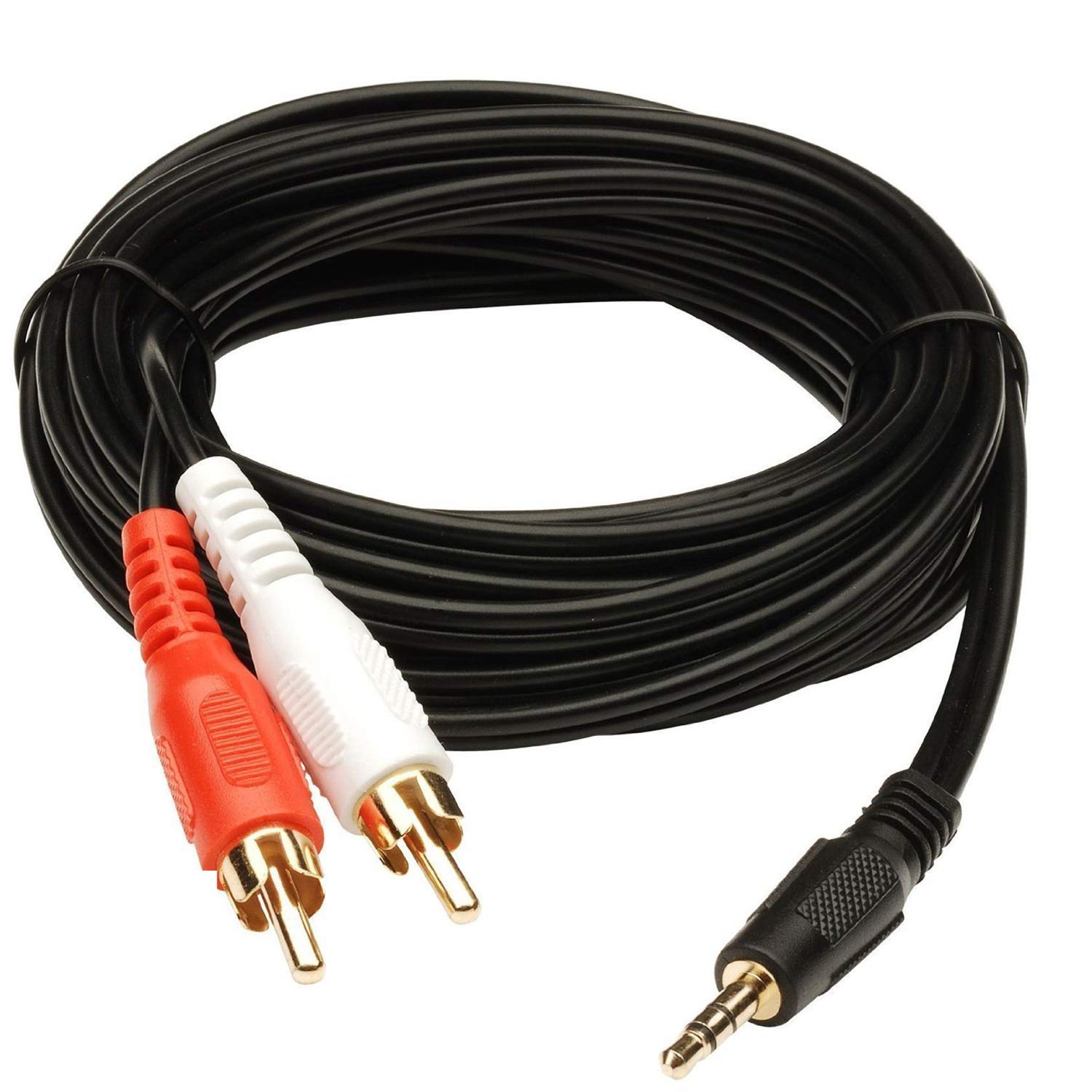 MaK WOrLD 3.5mm Stereo Audio Male to 2 RCA Male Cable 1.5 Meter - Black