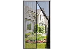 Auxmir Magnetic Mosquito Net 150 x 210 cm, Curtain Mosquito Net Door Entrance Courtyard, Upper Widening Upgrade Anti Insects Breathable Automatic Closure with Fine Mesh, Black