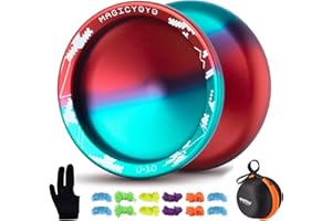 YOSTAR Yoyo Jo V10 Professionale Unresponsive JoJo V10 Blu Rosso Trick JoJo con Inattivo, Professionale JoJo Metallo JoJo per Adulti, Giocattolo Magic JoJo Stunt JoJo, con 12 corde Yoyo + Borsa JoJo +